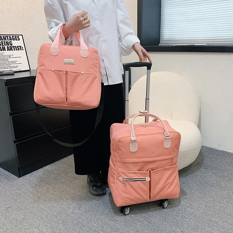 sac à roulettes pour femmes, sac à dos de voyage pour filles, sacs à roulettes de grande capacité, sac de voyage, valise, 2 pièces/ensemble, 2022