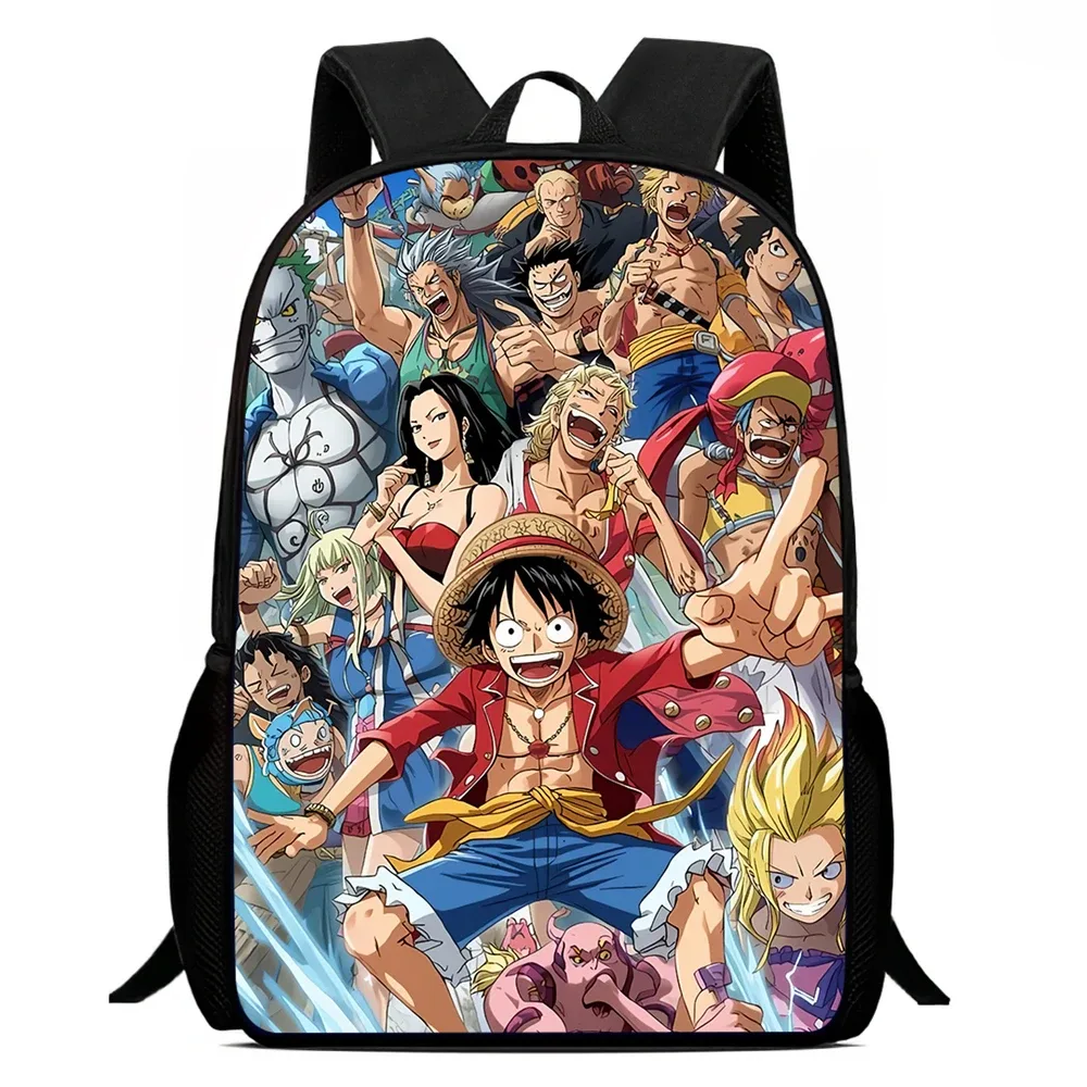 sac à dos mochila one piece de 15 pouces, sac à dos d'école léger unisexe pour garçons et filles de 6 à 10 ans, sac à dos de voyage décontracté