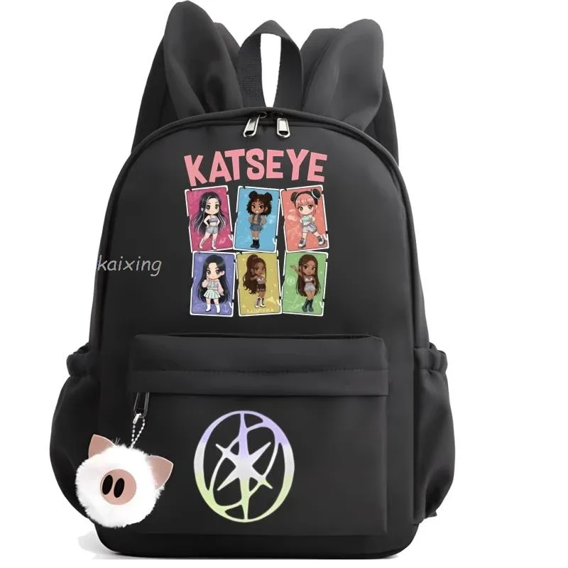 kawaii chaud katseye drôle impression sac à dos grande capacité sac d'école étudiant pochette d'ordinateur sac à dos scolaire pour étudiant