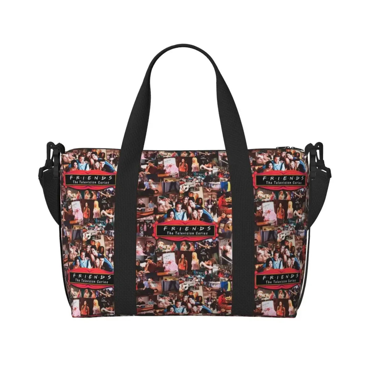 personnalisé drôle amis émission de télévision sac fourre-tout femmes grande capacité central perk café bande dessinée salle de sport plage sacs de voyage