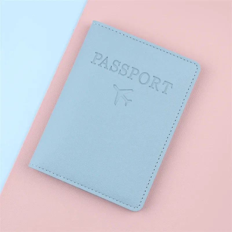 housse de passeport en cuir pu pour femmes et hommes, noir/rouge/rose/violet/bleu/marron/blanc/gris/jaune, étui de passeport pour hommes et femmes