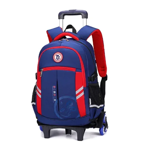 sacs de chariot d'école pour enfants sac à dos à roulettes pour garçons cartables à roulettes sacs de chariot de voyage pour garçons cartables 6 roues