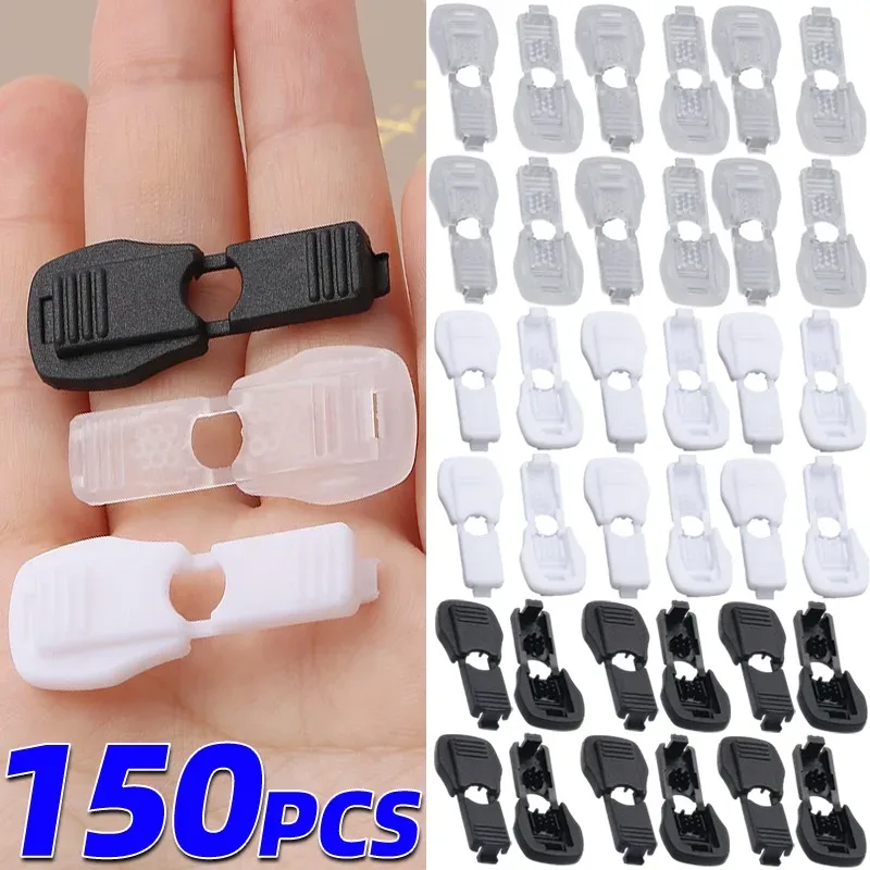 150 pièces fermeture éclair tirer cordon verrouillage extrémités bouchon Zip Clips corde boucle sac à dos vêtements de sport lacet paracorde lanière bricolage accessoires