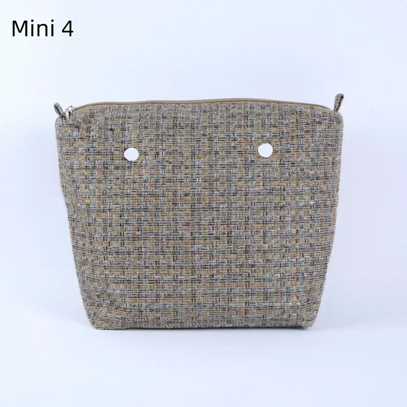 organisateur classique en toile de lin tanqu, doublure intérieure en tissu pour obag mini o bag, accessoire pour sac à main femme