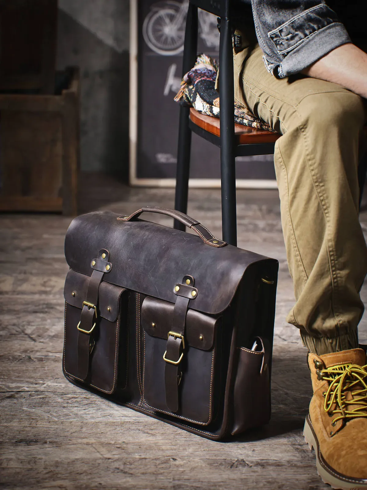 pndme vintage affaires crazy horse peau de vache hommes grande capacité porte-documents concepteur à la main de luxe en cuir véritable sac à main pour ordinateur portable