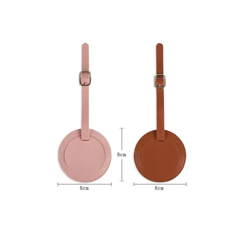 1 pièces belles étiquettes de bagages rondes femmes hommes accessoires de voyage valise bagages carte étiquettes nominatives pour sacs à dos