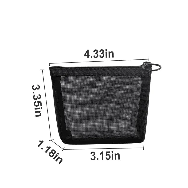sac à cosmétiques transparent en maille portable, étui de maquillage pour femmes, organisateur de maquillage à fermeture éclair de voyage, sac de rangement de toilette et de beauté, pochette