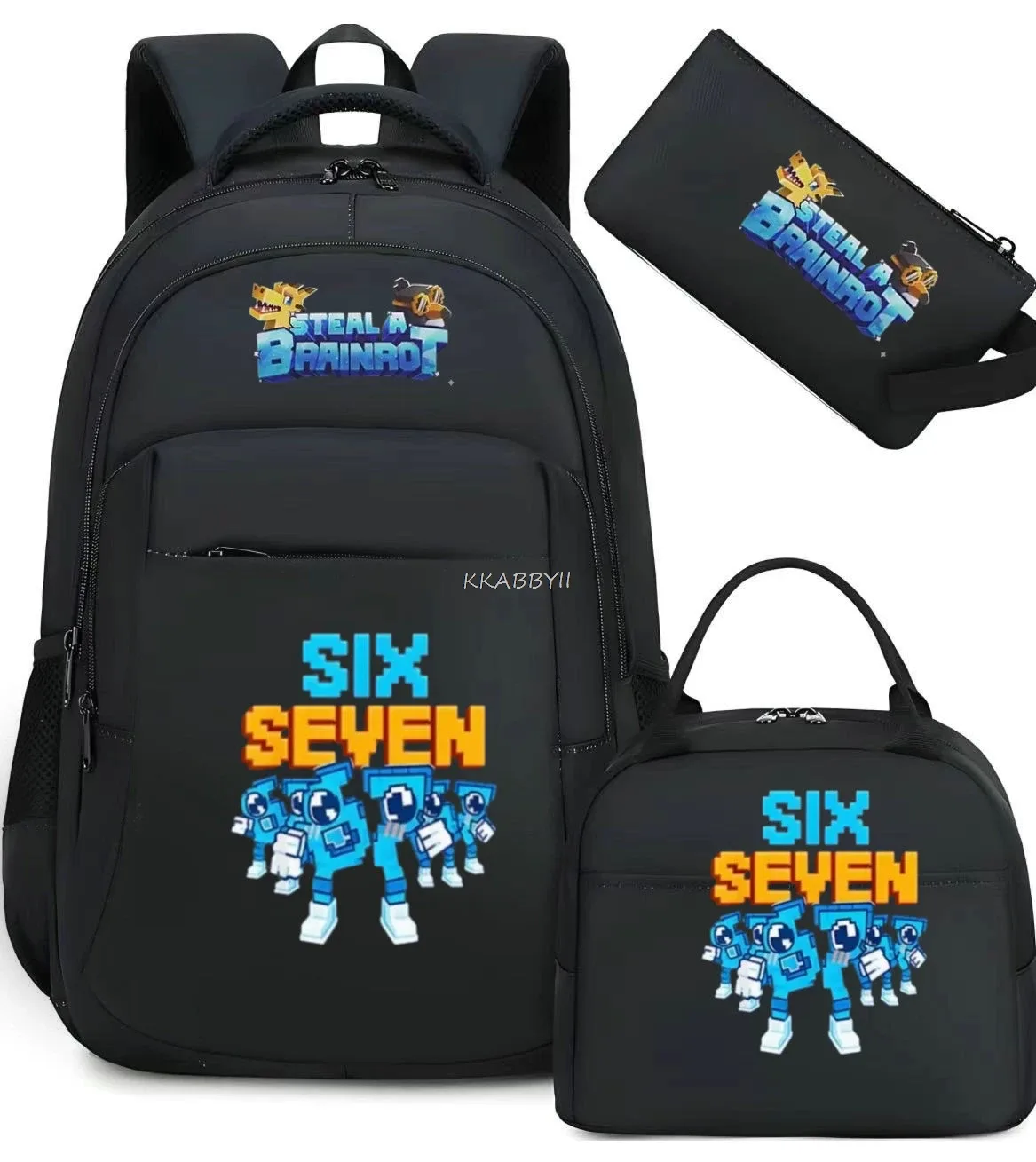 sac à dos steal a brainrot avec sac à lunch pour adolescents et étudiants, ensemble de voyage décontracté et confortable
