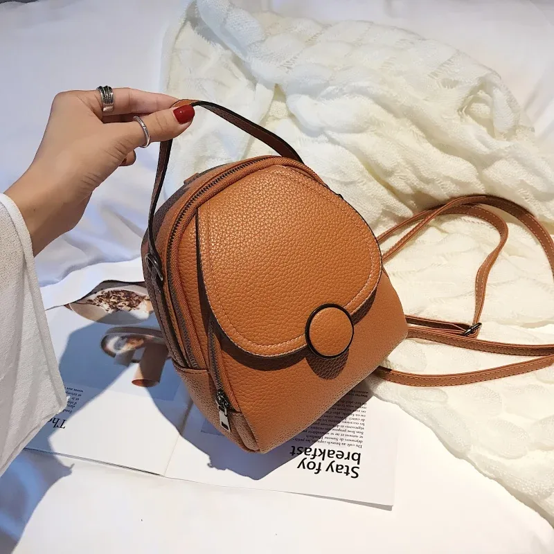mini sac à dos à rabat, sac à dôme bandoulière convertible décontracté, sac à dos à poignée supérieure en simili cuir (7,87*9,06*3,15) pouces