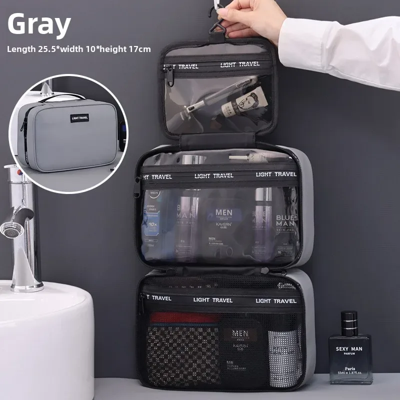 trousse de toilette suspendue imperméable grande capacité, sac de voyage portable, trousse à cosmétiques pour hommes et femmes, pochette de lavage