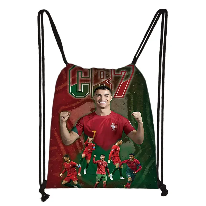 1 sac à cordon imprimé étoile de football, léger et durable, sac de rangement pour le sport, la remise en forme et le yoga