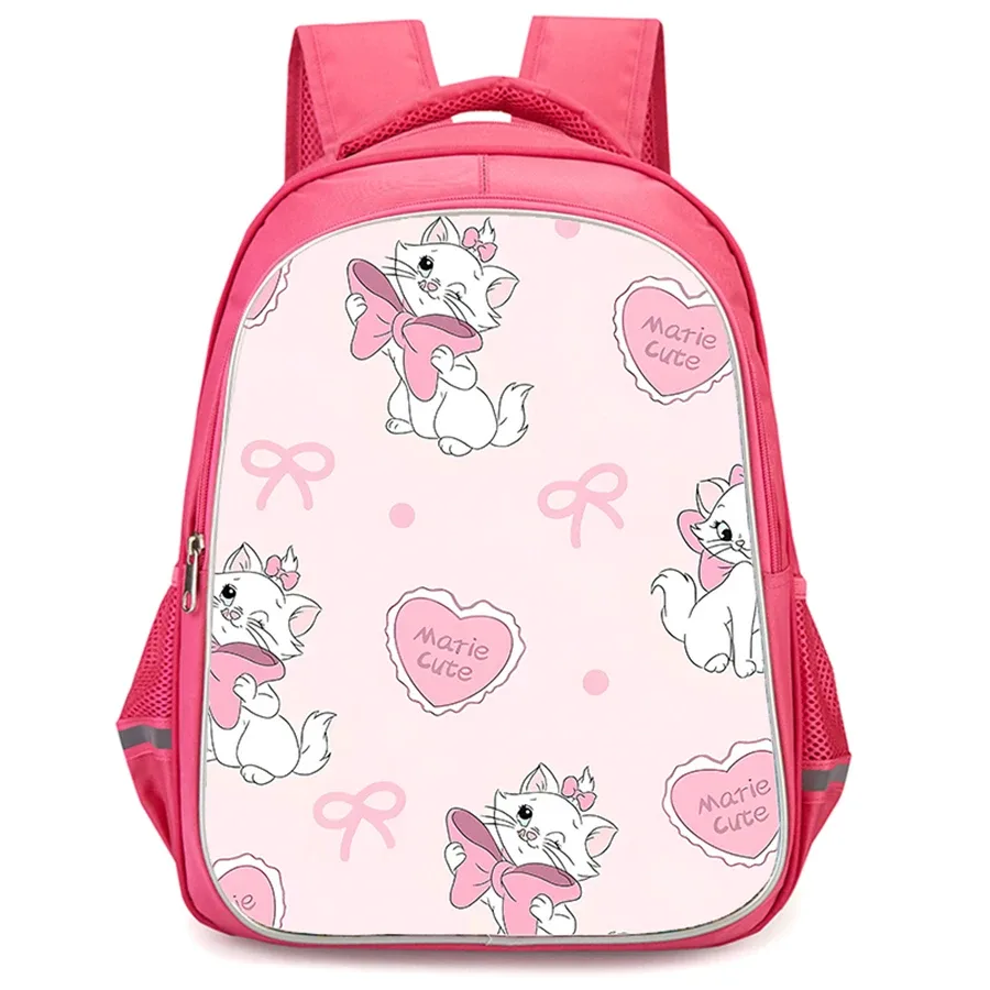 pochettes à double fermeture éclair, motif de dessin animé mma-rie cc-at, unisexe, sac à dos pour enfants de grande capacité de 16 pouces, idéal pour les garçons et les filles âgés de 5 à 10 ans.