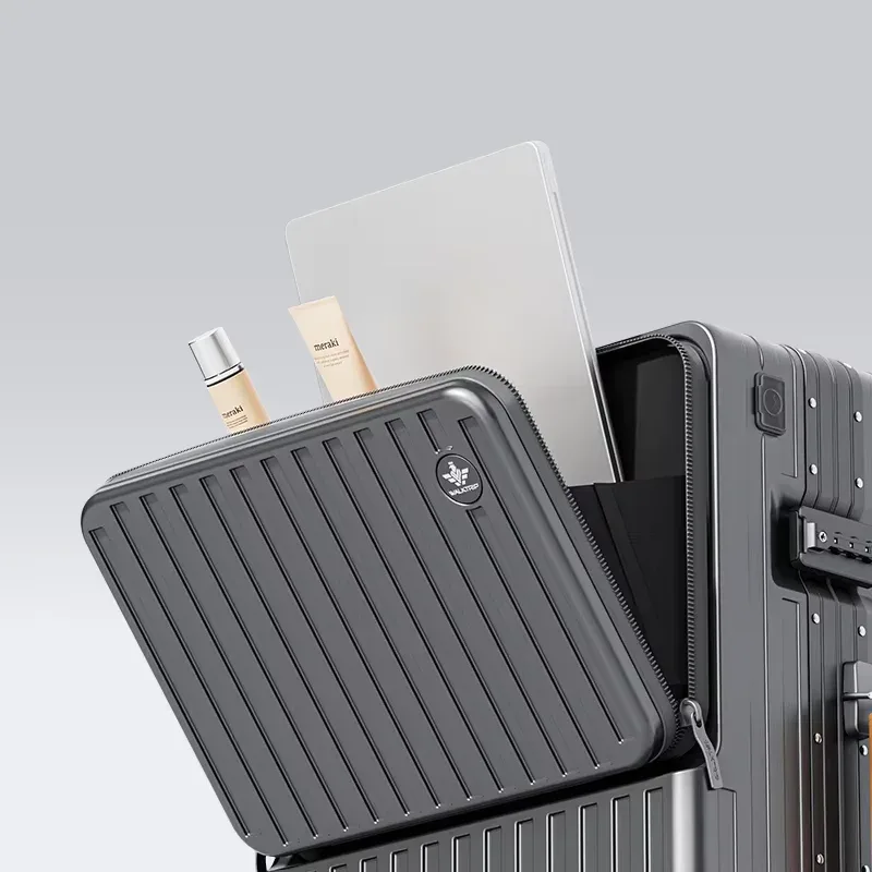 valise à roulettes multifonctionnelle bunnyfly avec compartiment pour ordinateur portable, design à ouverture frontale et roulettes pivotantes