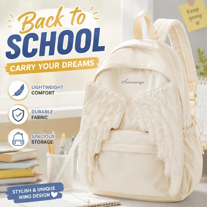 Sac à dos de dessin animé tendance pour filles, taille moyenne, léger, avec design ergonomique pour l'école primaire, le collège et le lycée