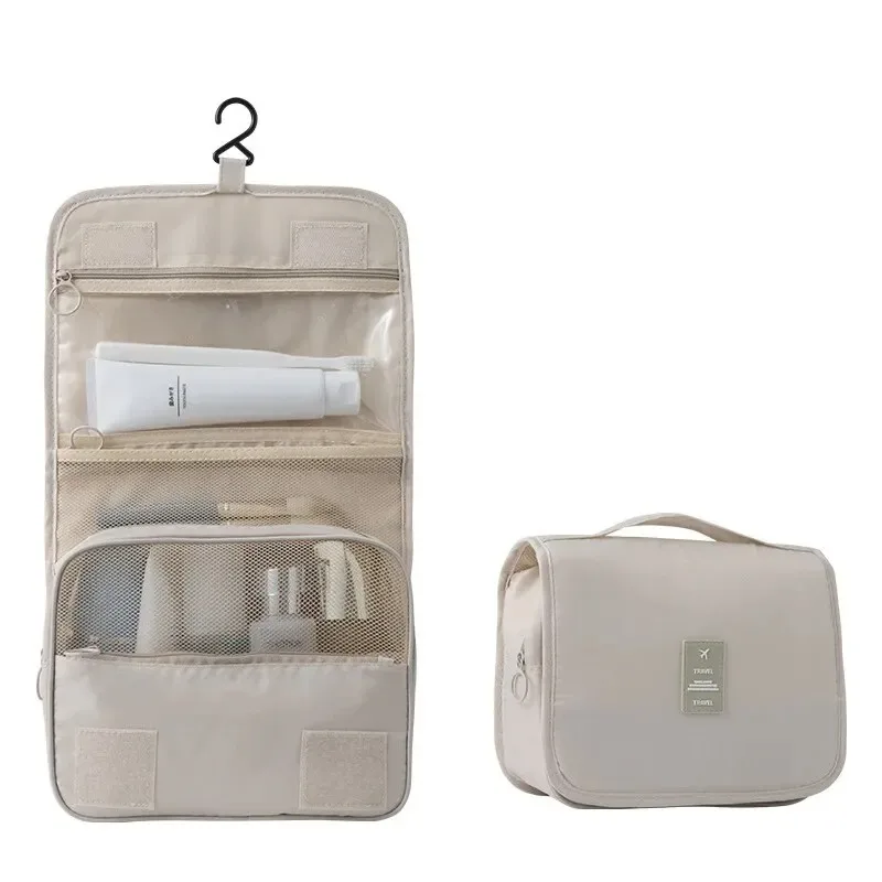 sac de maquillage suspendu multifonctionnel de voyage, avec sac lavable suspendu, sac de rangement portatif de séparation sèche et humide de grande capacité