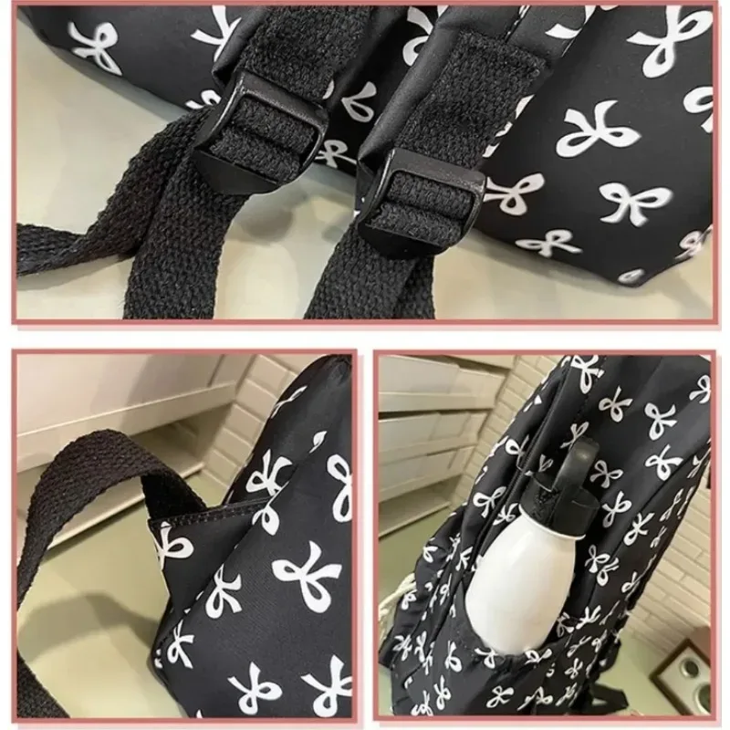 sac à dos tendance et mignon à imprimé nœud pour l'école avec protection pour ordinateur portable, bretelles réglables, cadeau idéal pour la rentrée scolaire pour les filles
