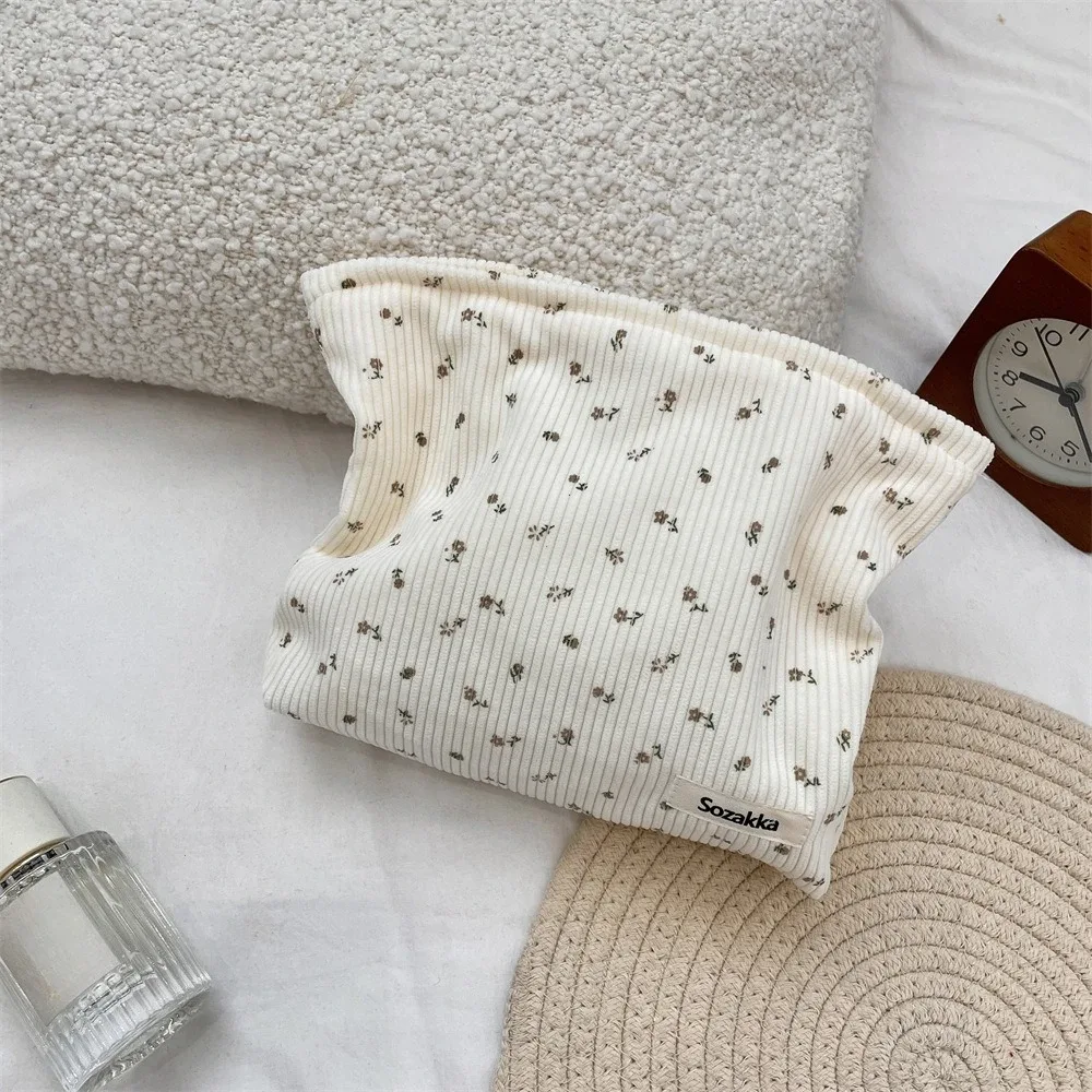 sac de voyage en velours côtelé pour cosmétiques, sac de rangement portable pour maquillage, pochettes pour femmes, grande capacité, organisateur de maquillage à fermeture éclair, pochette de rangement