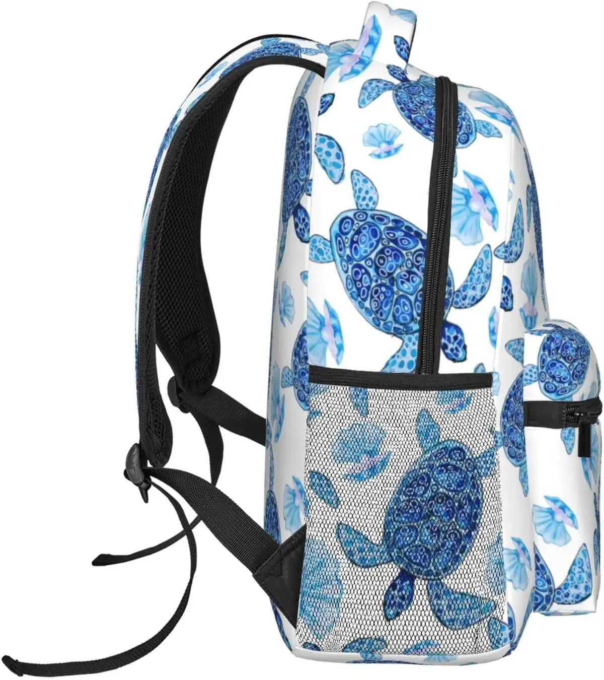 sac à dos léger en coquille de tortue bleue pour ordinateur portable, sac à livres universitaire, sac de jour décontracté, sac de voyage pour hommes et femmes