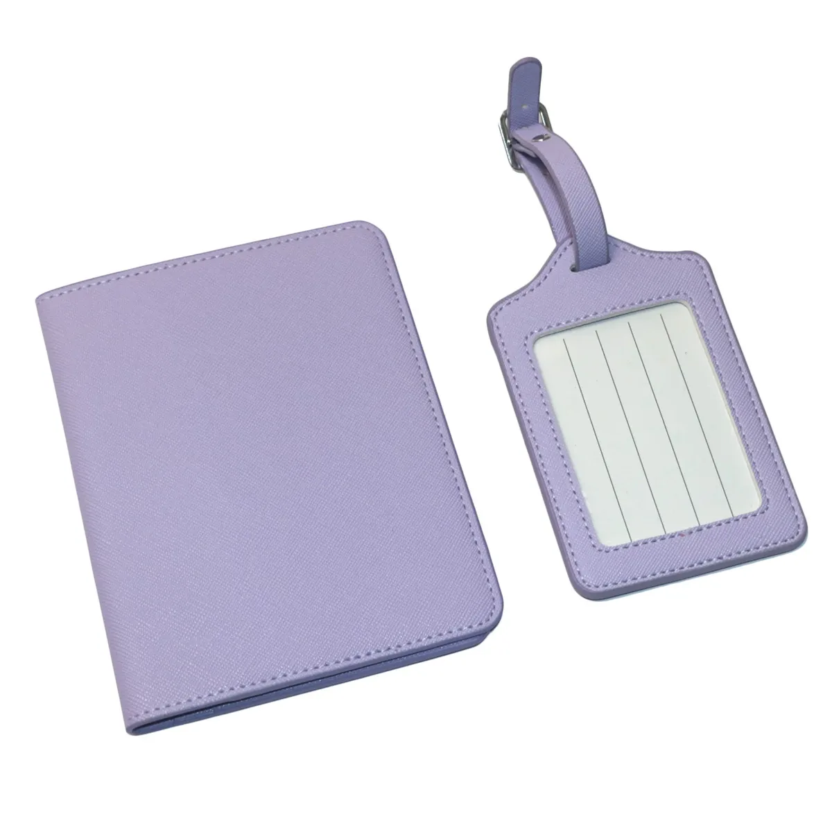 dropshipping - porte-passeport en cuir pu saffiano avec lettres initiales monogrammées gratuites et ensemble d'étiquettes de bagages - accessoires de voyage