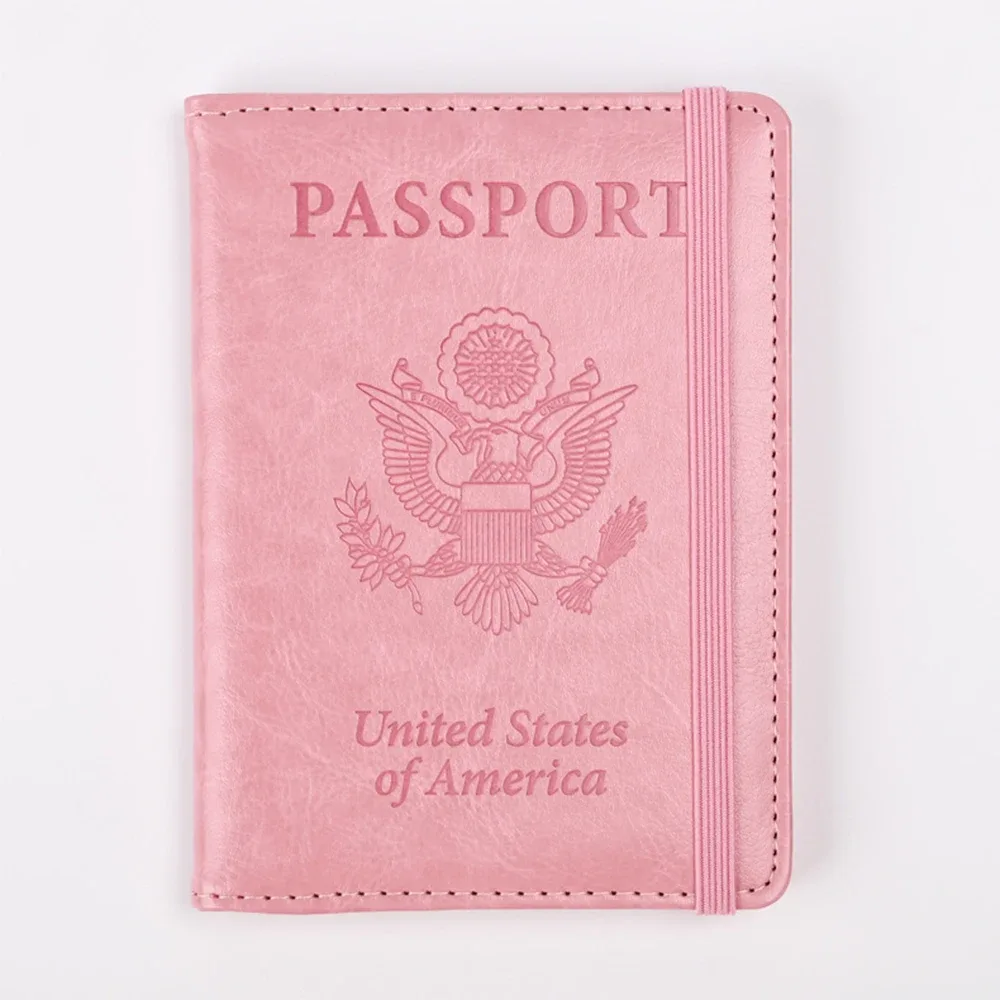 porte-passeport en cuir pu rfid pour hommes et femmes, idéal pour sécuriser, élégant pour les états-unis, portefeuille de voyage durable, organisateur de documents