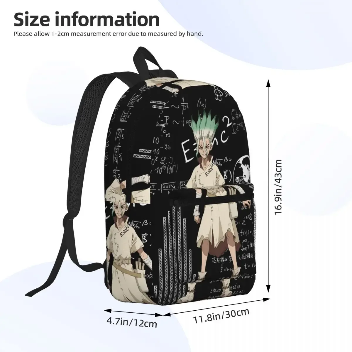 senku ishigami dr stone apan – sac à dos d'anime, sac à dos de grande capacité pour enfants, sac d'école, sacs à bandoulière pour hommes et femmes