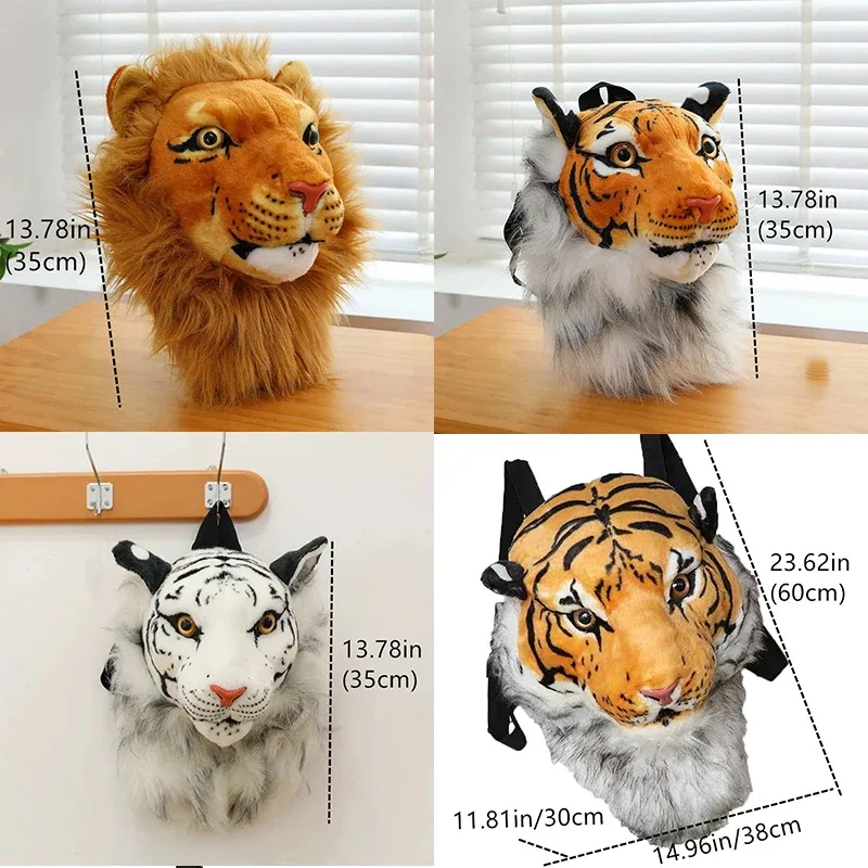 tigre lion sac à dos couple sac à dos 35/60 cm hommes et femmes sacs en peluche fête rassemblement personnalisé créatif tendance conception animale
