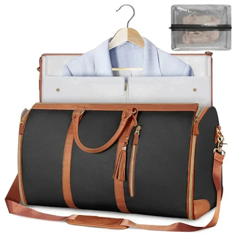 sac de sport pliable de grande capacité, sacs de voyage pour vêtements, sac à main pliable, fourre-tout imperméables convertibles en pu, sacs de fitness en plein air