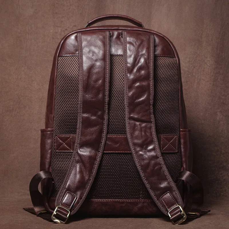 guro marque de luxe sac à dos en cuir véritable de haute qualité haut en peau de vache cartable hommes sacs de voyage d'affaires bureau banlieue 16 "ordinateur portable
