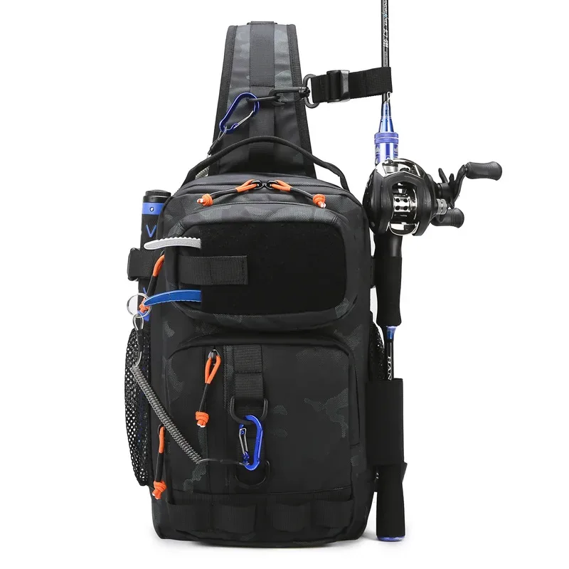 équipement de pêche double épaule bandoulière vélo sport sac à dos étanche camouflage tactique poitrine sac luya sacs