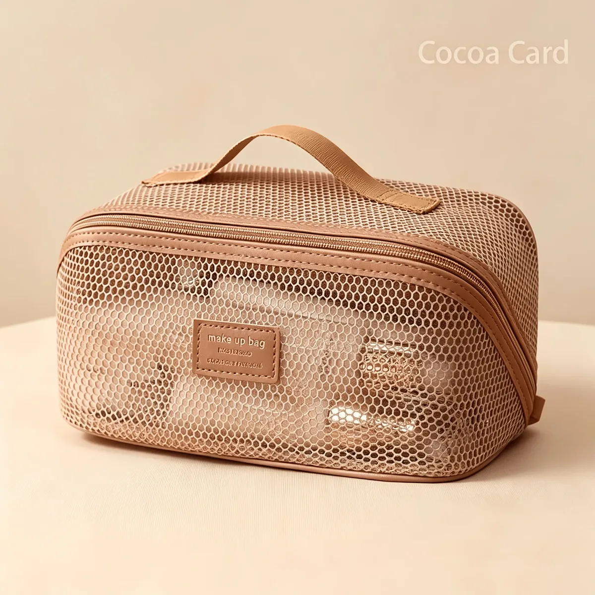 trousse de maquillage, trousse de toilette de voyage, trousse de maquillage en filet de grande capacité, sac portable pour l'organisation et le rangement des cosmétiques