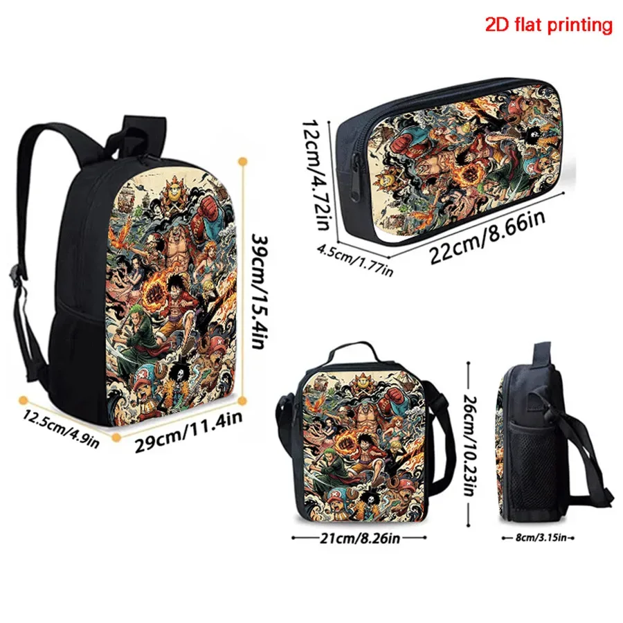 ensemble de sac à dos scolaire 3 pièces 15 pouces avec sac à lunch et trousse à crayons, durable, léger, unisexe, pour garçons et filles de 6 à 10 ans