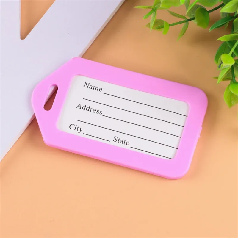 étiquettes de bagage en plastique, étiquette de valise, étiquettes de sac, nom, adresse, étiquette d'identification, accessoires de voyage, 20 pièces
