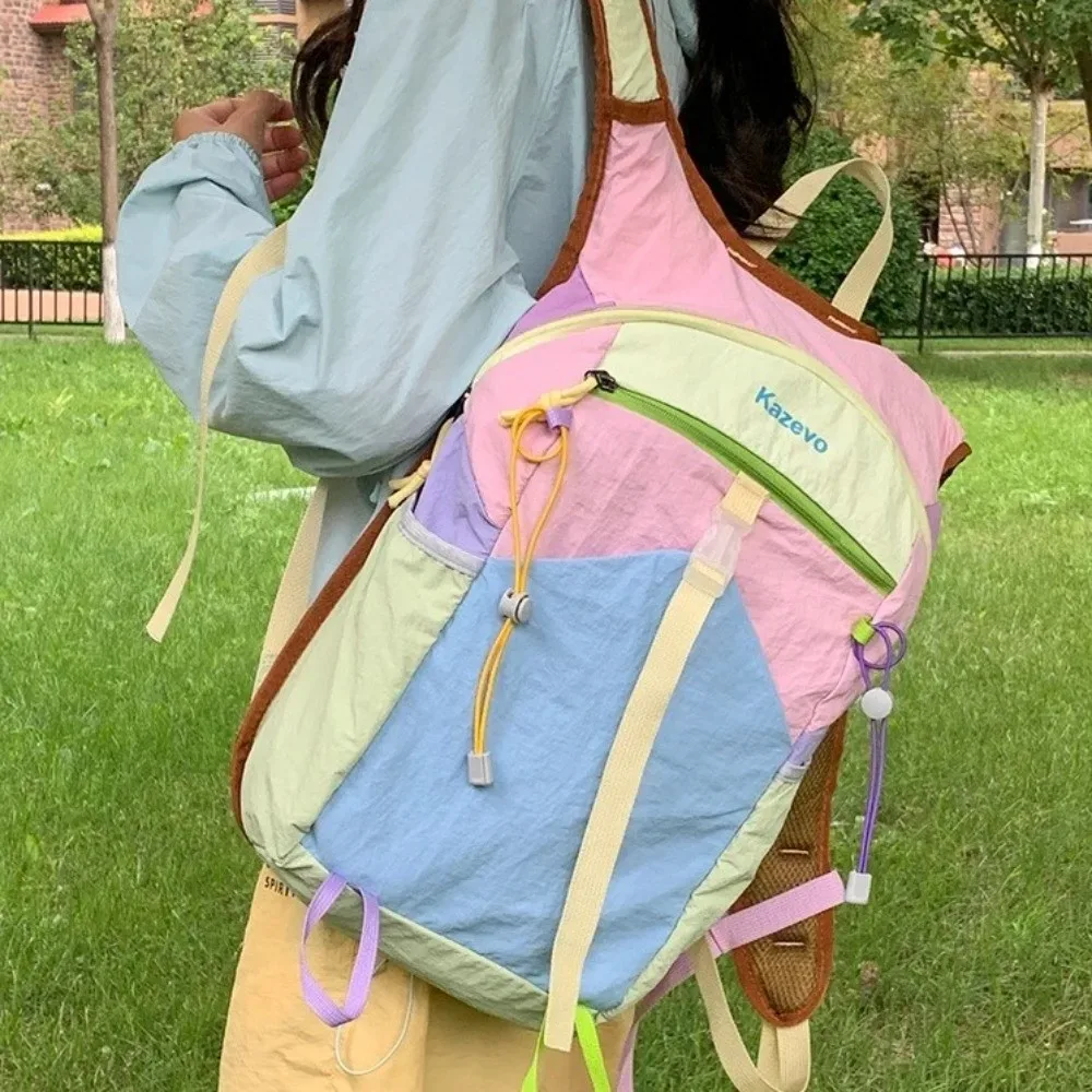 sac à dos de voyage en nylon tendance, multifonctionnel, grande capacité, sac à dos de voyage quotidien, multicolore, sangles fixes, sac à dos de sport pour l'extérieur