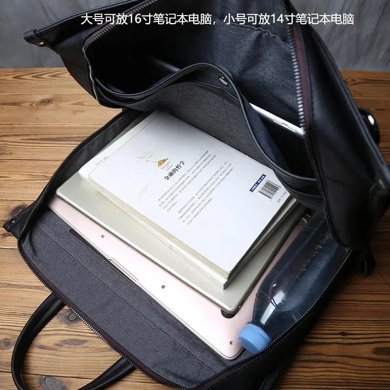 nzpj – mallette en cuir véritable pour hommes, sac à main en cuir de vachette naturelle, sac d'affaires décontracté, sac à bandoulière pour ordinateur portable 16 pouces