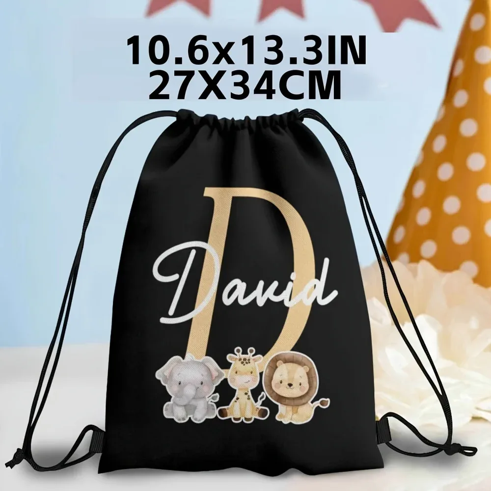 1 sac à dos à cordon personnalisé sur le thème des animaux mignons, 12 options de couleurs au choix, personnalisation du nom.