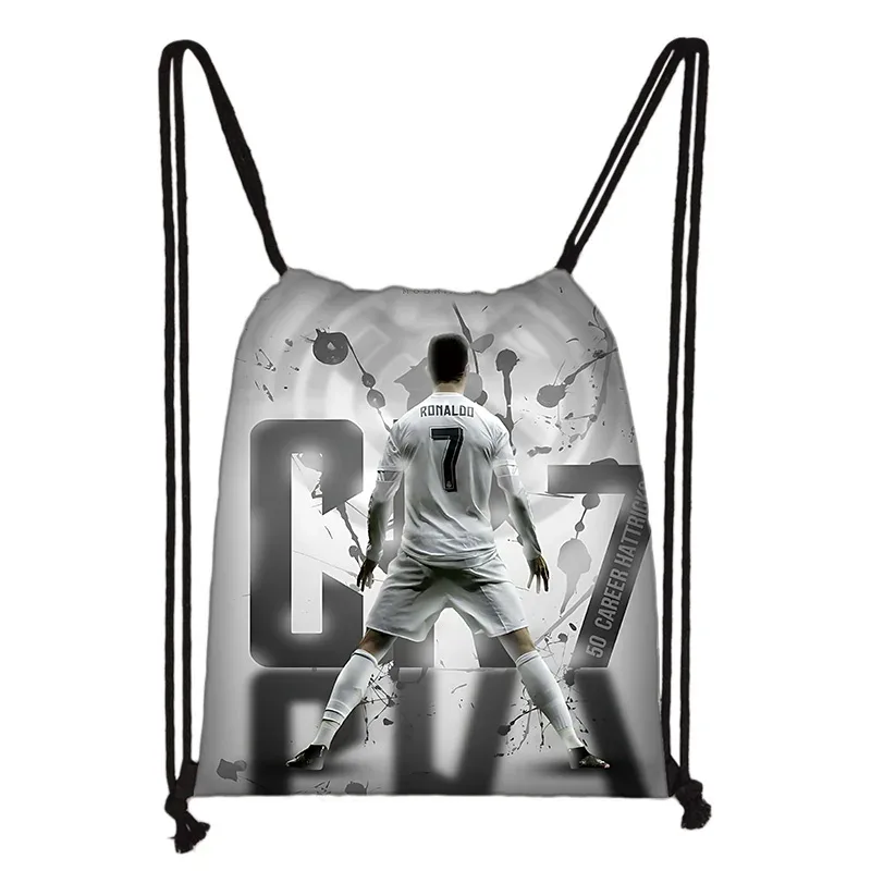 1 sac à cordon imprimé étoile de football, léger et durable, sac de rangement pour le sport, la remise en forme et le yoga