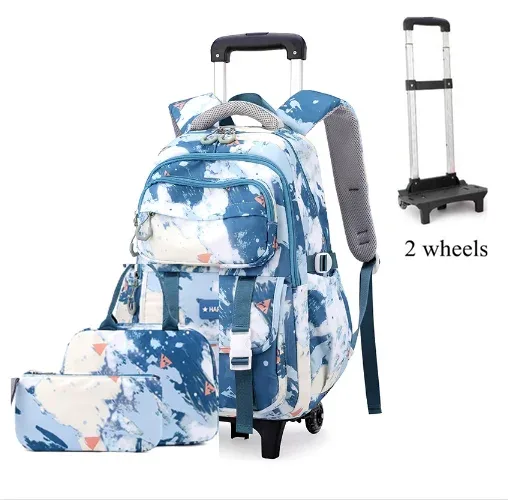 sac à dos d'école à roulettes pour filles cartable à roulettes enfants sac à dos à roulettes sacs à roulettes 3 pièces ensemble sacs à roulettes d'école