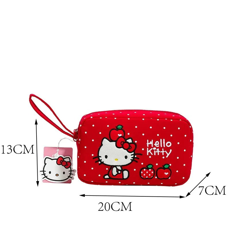 véritable trousse de maquillage hello kitty, grande capacité, sac de rangement à main mignon et adorable.