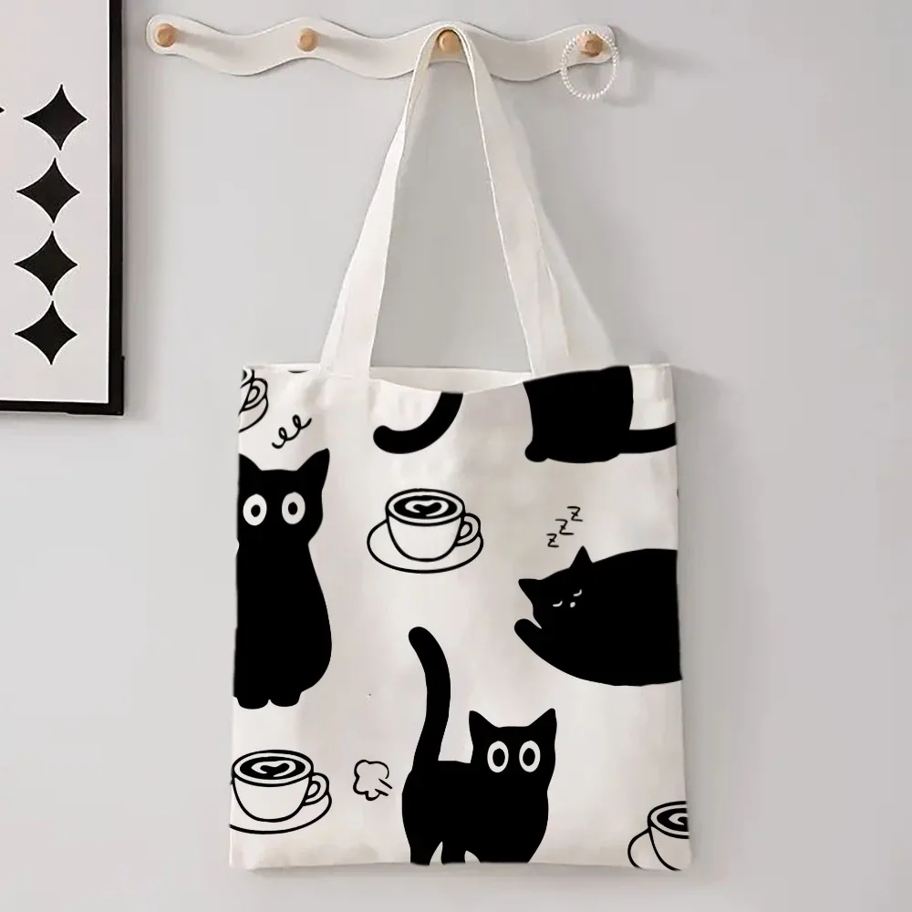 sac fourre-tout grande capacité kawaii chic avec animaux de dessin animé (chat, papillon, panda) – sac à bandoulière élégant pour femme