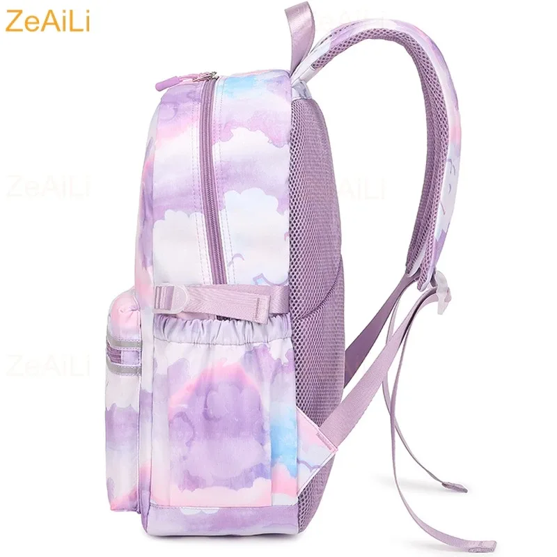 lot de 3 sacs à dos mignons pour étudiants et adolescents, motif patte de chien et chat, couleur violette, avec sac à déjeuner, sac de voyage coloré, sacs d'école pour garçons et filles, ensembles de mochilas