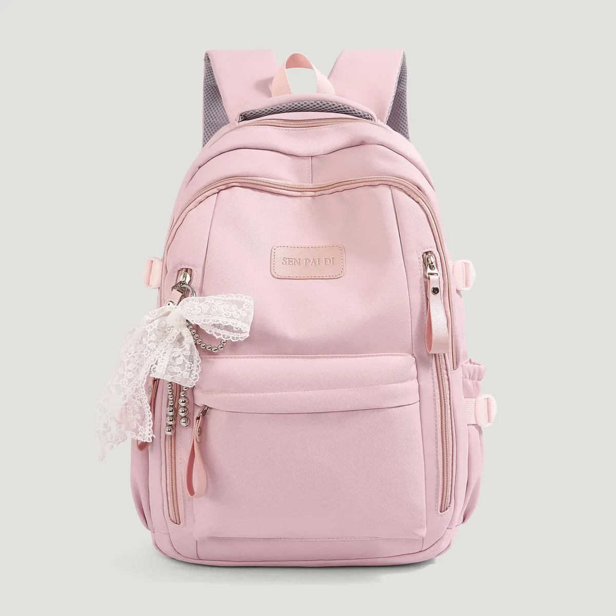 nouveau sac à dos imperméable grande capacité pour femme avec pendentif en dentelle, sacs d'école tendance pour ordinateur portable, sac de voyage mignon pour fille