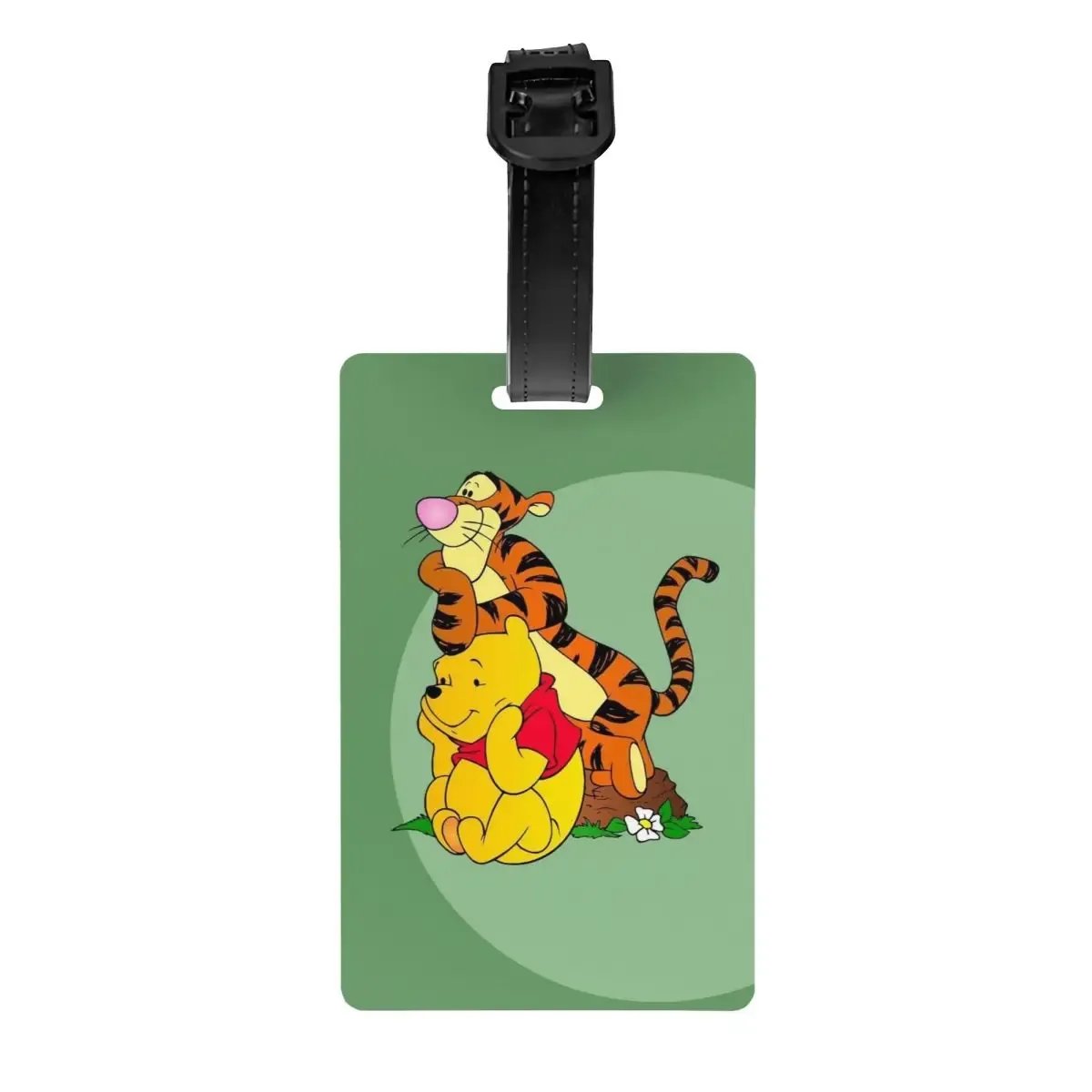 étiquette de bagage personnalisée avec dessin animé tigger et winnie l'ourson, protection de la vie privée, étiquettes de bagages, étiquettes de sac de voyage, étiquettes de valise