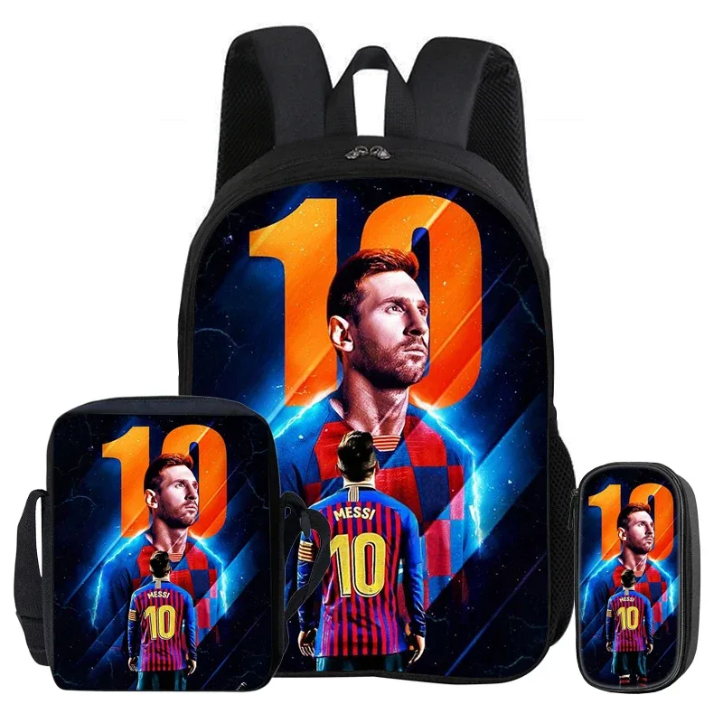 sac à dos pour enfants, ensemble de 3 pièces, sac à dos football star, meilleur cadeau, sac à bandoulière pour étudiants, sacs à crayons, sac à livres m-messis