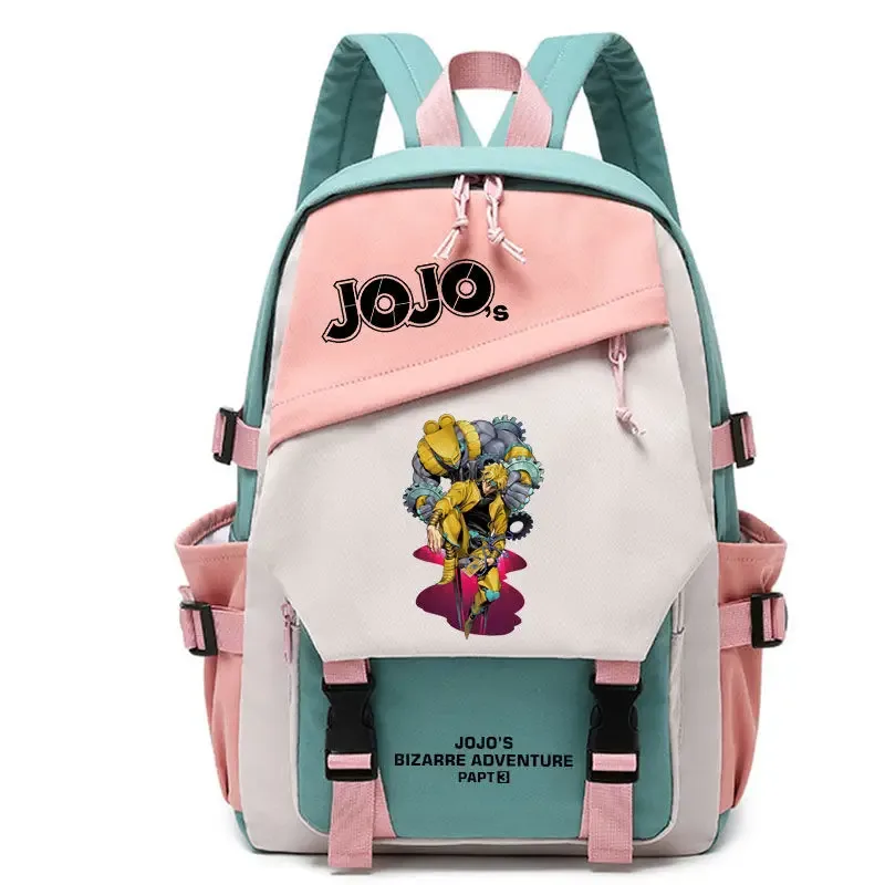 kujō jōtarō anime jojo's bizarre adventure sac à dos étudiant sac d'école toile adolescents sac à dos de voyage en plein air cadeau de mode