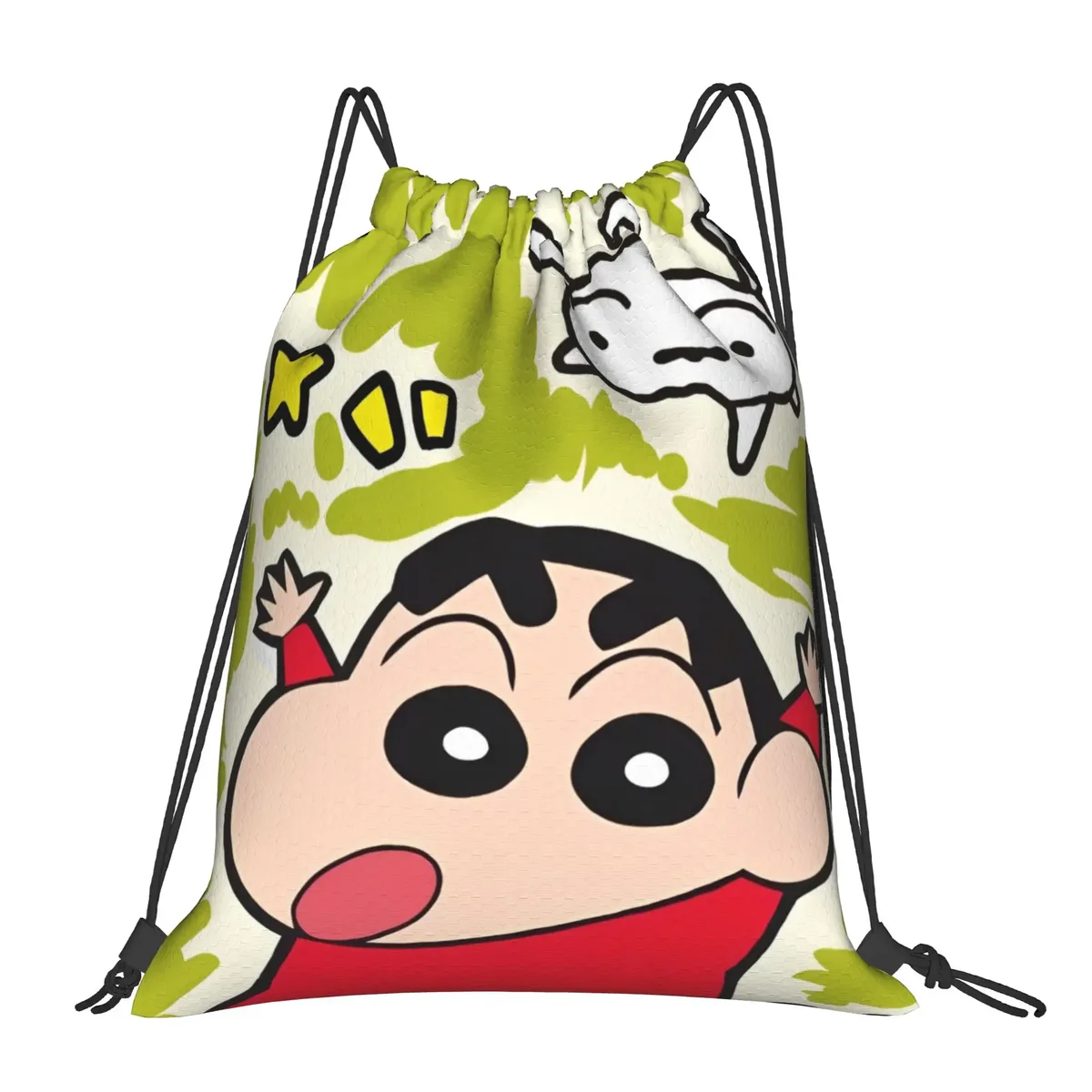sac à dos à cordon de serrage crayon shin-chans, sac de sport résistant à l'eau pour la randonnée