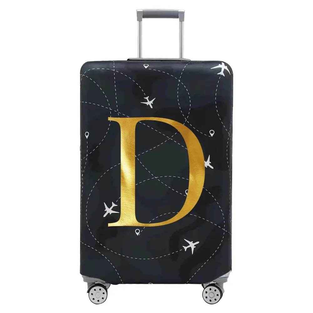 housse de protection pour compartiment à bagages, série de lettres, housse anti-poussière en tissu noir résistant à l'usure pour étui de voyage de 18 à 32 pouces