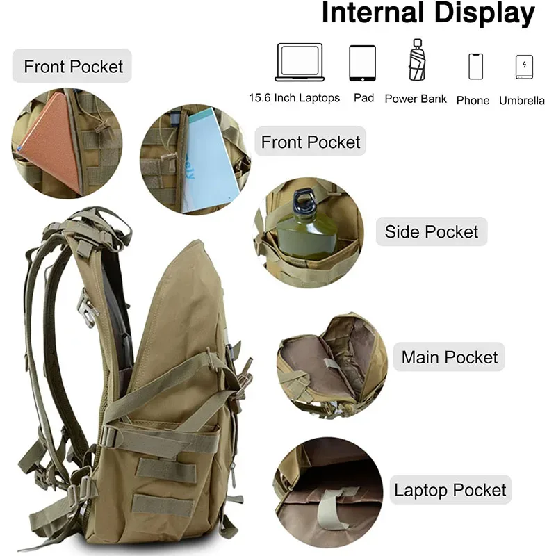 25L 900D Nylon sac à dos tactique en plein air sacs à dos imperméables tactique sport Camping randonnée chasse sac à bandoulière sac à dos