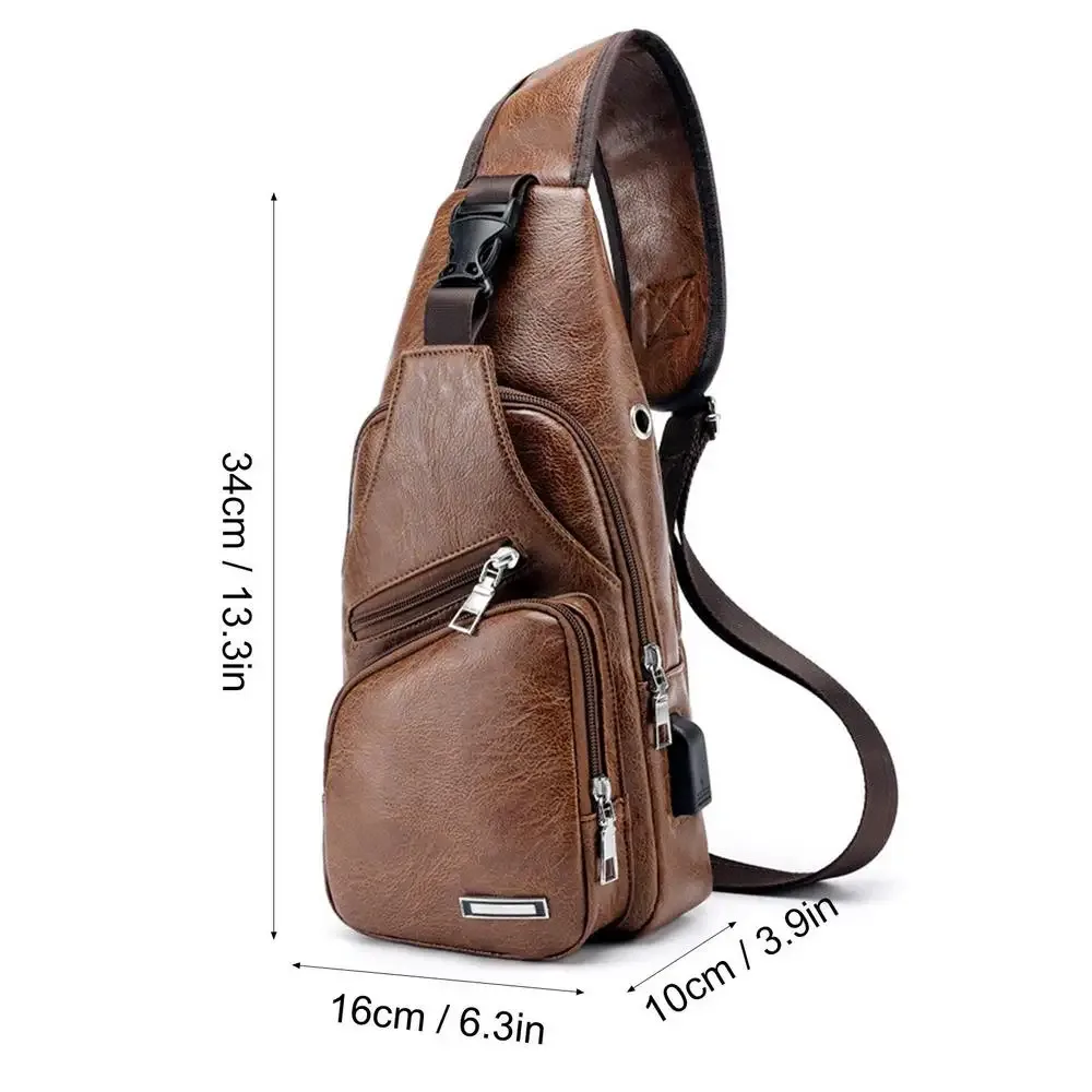 sacs de poitrine à bandoulière en cuir pu pour hommes, sac à bandoulière initié, petit sac à dos