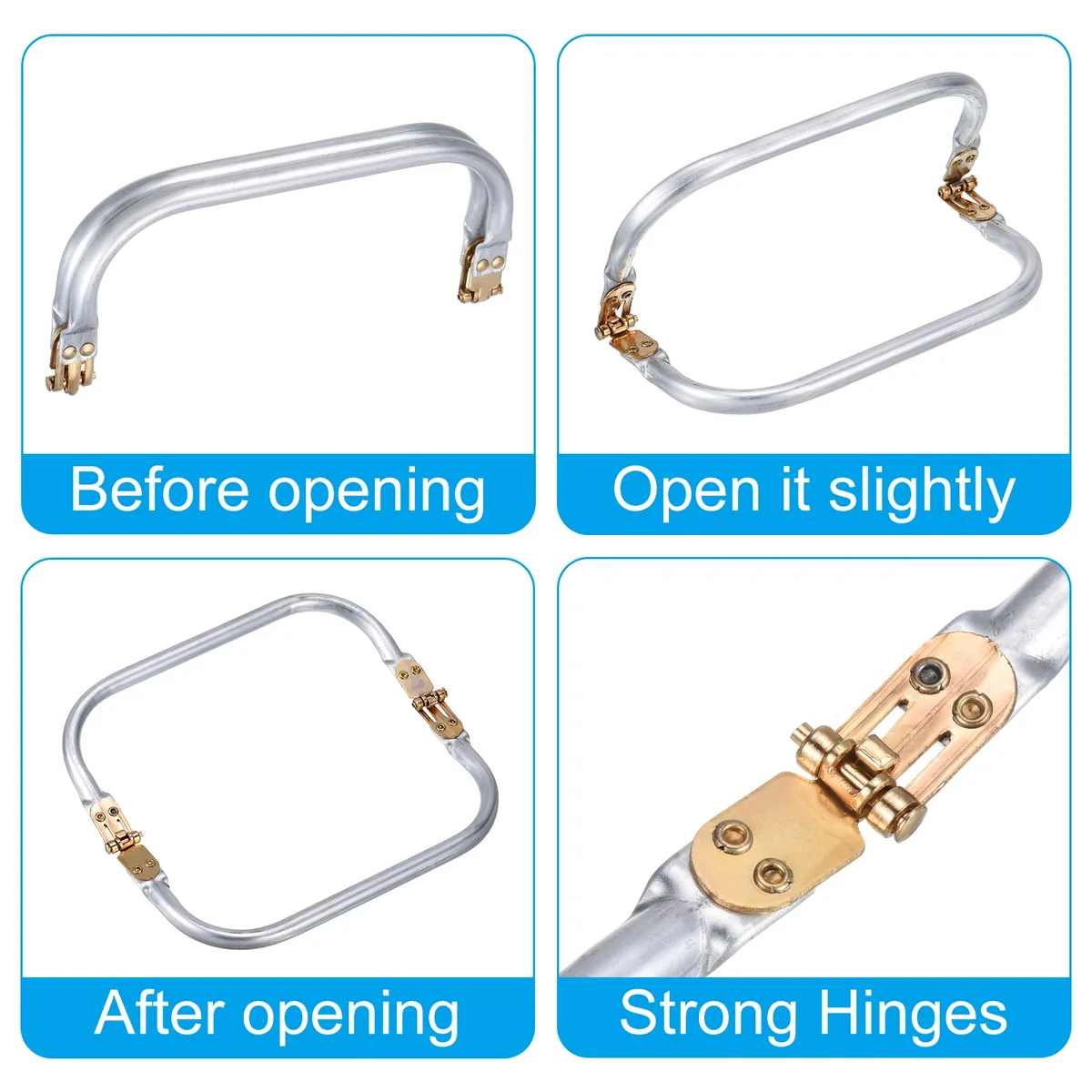 2 pièces cadre de sac à main en métal 15-35 cm, cadre rectangulaire avec fermoir kiss lock, pièces de rechange pour la fabrication de sacs diy