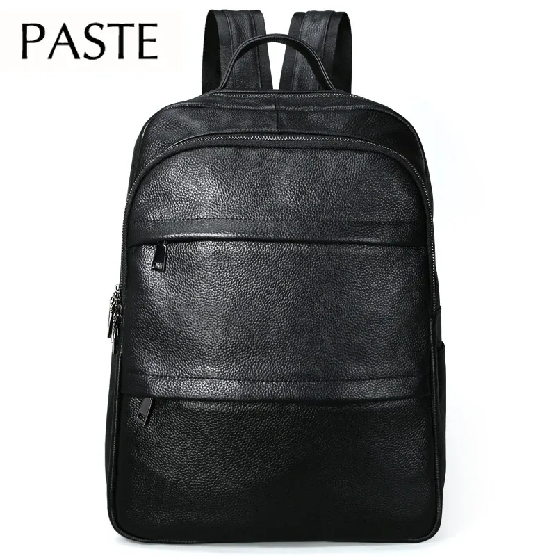 sac à dos en cuir de vachette véritable pour hommes, sac d'école masculin pour ordinateur portable, sacs à dos de loisirs, sac de voyage décontracté, style coréen, haute qualité, 2023